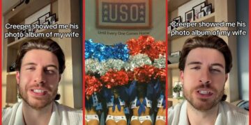 Cowboys fan shows cheerleader's husband an entire phone album of her, and some photos had no face