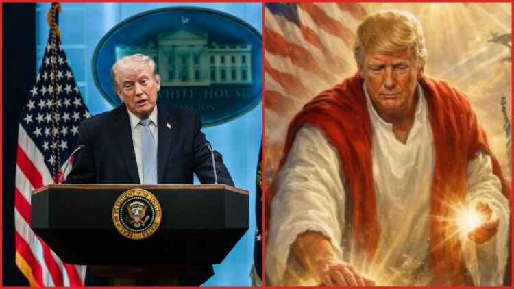 Donald Trump says AI image of himself as Jesus was "me as a doctor"