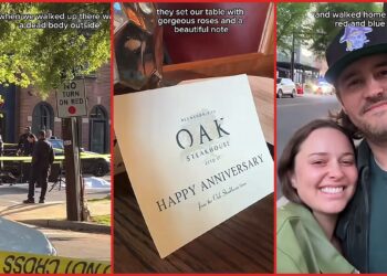 Influencer jokes about dead body outside restaurant in anniversary video