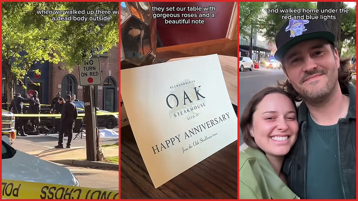 Influencer jokes about dead body outside restaurant in anniversary video