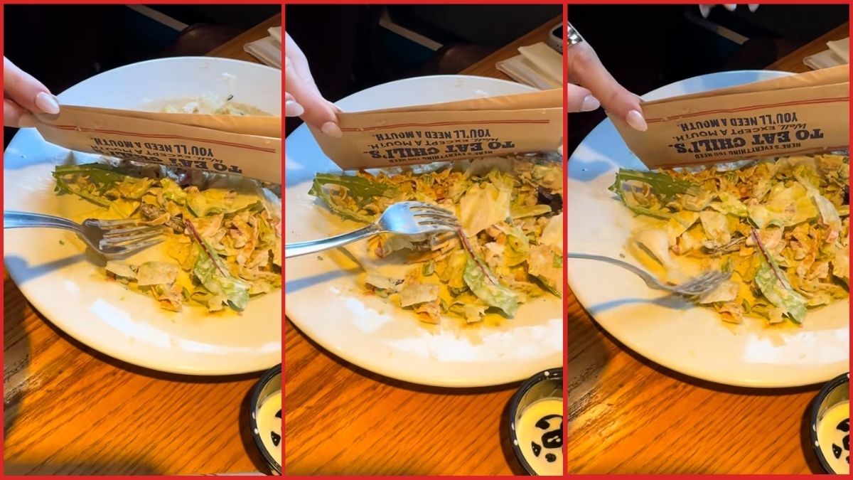 Kansas City woman films her Chili's salad and finds a grasshopper still moving