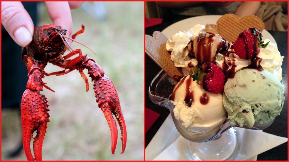 Texas shop puts a whole crawfish on ice cream and uses it as a spoon