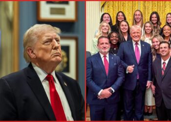 Trump celebrates Georgia women's tennis but players are barely visible
