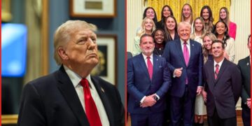 Trump celebrates Georgia women's tennis but players are barely visible