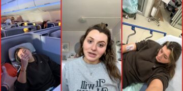 Woman gets violently sick on a 10-hour flight, and accidentally unlocks first class