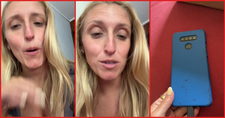 Couple opened a Best Buy package for a Garmin watch birthday gift but found a used phone instead, and she's asking them to explain — stills from the TikTok posted by Suzanne Thibault