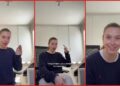 TikToker demonstrates a leg massage hack for bloating, and the immediate result leaves her in shock — stills from the TikTok posted by Tara Berwin ✨