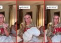 TikToker says Delta Airlines staff told her fuzzy blanket violated their dress code policy 12 TikToker says Delta Airlines staff told her fuzzy blanket violated their dress code policy — stills from the TikTok posted by KAY ROSE 🌹