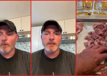 Man opens three packages of Kirkland chicken thighs from Costco. Then he counts only six whole thighs among a 'bunch of little pieces' 1 Man opens three packages of Kirkland chicken thighs from Costco. Then he counts only six whole thighs among a 'bunch of little pieces' — stills from the TikTok posted by Kenneth