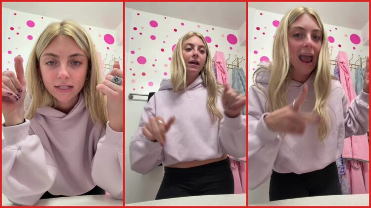 Woman spent 9 hours at Newark Airport after being deplaned from 2 flights. Then her checked bag was stuck on her original canceled flight — stills from the TikTok posted by BRIELLE♉️💙