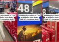 Man walks through Walmart electronics aisle questioning TV brands. Then he spots an 85-inch model priced at $698 — stills from the TikTok posted by JolliAllGenGamer