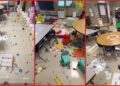 Kindergartener trashes his entire classroom with blocks and crayons, but his mom says he 'wouldn't even think about it' at home 9 Parent filmed kindergarten classroom after son allegedly caused damage, and her reaction is heartbreaking — stills from the TikTok posted by Forever