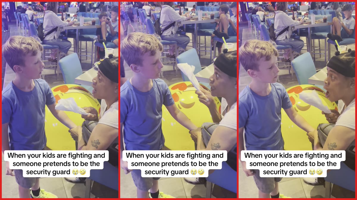 Woman pretended to be a security guard at Dave & Buster's, so a mom asked the internet to find her — stills from the TikTok posted by Jessquarter0412