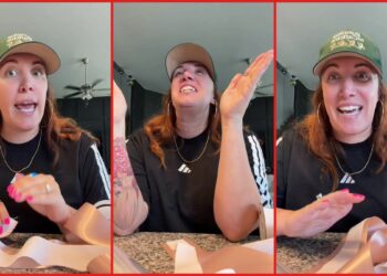 Shopper joined a line outside Best Buy, then discovered she was competing with dozens of 'Pokémon nerds' for a collectible tin — stills from the TikTok posted by Lex | Travel Agent ✨