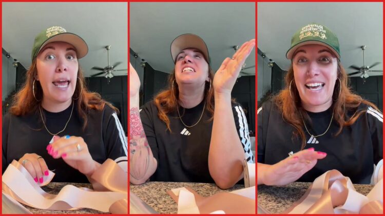 Shopper joined a line outside Best Buy, then discovered she was competing with dozens of 'Pokémon nerds' for a collectible tin — stills from the TikTok posted by Lex | Travel Agent ✨