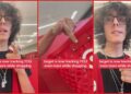 Red Target shopping baskets employee alleges baskets contain tracking devices — stills from the TikTok posted by ⠀ ⠀ ⠀ ⠀ ⠀ ⠀