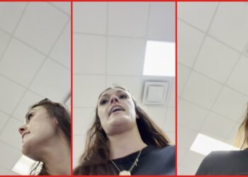 Woman says Goodwill employee fussed at her cousin for taking a 3-year-old to a private bathroom, so she stepped in — stills from the TikTok posted by AnnieBanannie💗🇺🇸
