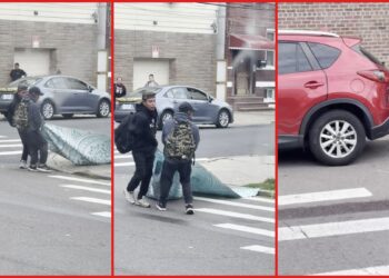 Two friends carry a third, passed-out friend on a blanket across a Corona street, and bystanders just watched — stills from the TikTok posted by Jamie