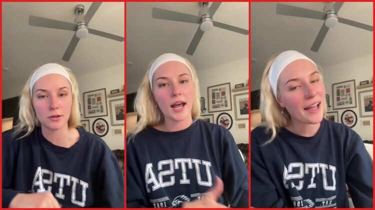 Solo traveler says hotel guest followed her from lobby, then paced outside her door for 3 hours — stills from the TikTok posted by Gracie