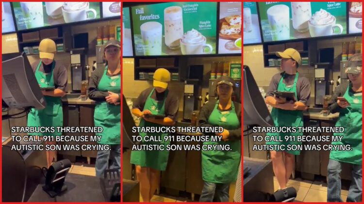 Customer claims Starbucks employee refused to serve crying autistic son. Then she demanded to see the store's policy — stills from the TikTok posted by Imaan Up