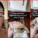 Woman says a Jimmy Dean breakfast sandwich meat patty looked like a 'critter'. Then she showed the irregularly shaped food 8 Woman says a Jimmy Dean breakfast sandwich meat patty looked like a 'critter'. Then she showed the irregularly shaped food — stills from the TikTok posted by amber