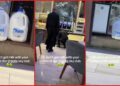 Delta Sky Club coffee station has milk jugs sitting at room temperature under the machine, raising food safety concerns 9 Delta Sky Club coffee station has milk jugs sitting at room temperature under the machine, raising food safety concerns — stills from the TikTok posted by Brian David