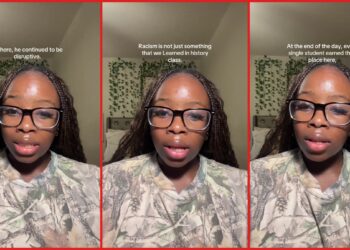 UNC Chapel Hill student describes man harassing Black students at a watch party. Then the university police decided there wasn't enough threat to send a campus alert — stills from the TikTok posted by Gugu Nicole