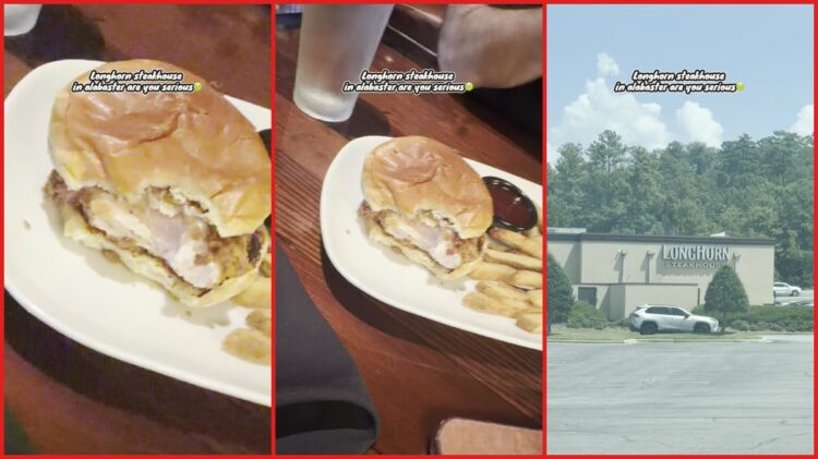A TikTok video shows a LongHorn Steakhouse sandwich with a pink, raw-looking center. Then they ask the restaurant, 'are you serious?' 1 A TikTok video shows a LongHorn Steakhouse sandwich with a pink, raw-looking center. Then they ask the restaurant, 'are you serious?' β stills from the TikTok posted by Jocelyn πΈ