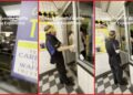 Waffle House employee blocked a man from entering and warned 'cops are on the way'. Then the man smashed the glass door 10 Waffle House employee blocked a man from entering and warned 'cops are on the way'. Then the man smashed the glass door — stills from the TikTok posted by rook_i_prankton