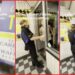 Waffle House employee blocked a man from entering and warned 'cops are on the way'. Then the man smashed the glass door — stills from the TikTok posted by rook_i_prankton