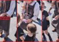 Theme park guest steps right up to Ygor for a photo. Then the Universal Monsters character tells her, 'Hey back up' — stills from the TikTok posted by Shira & Co.