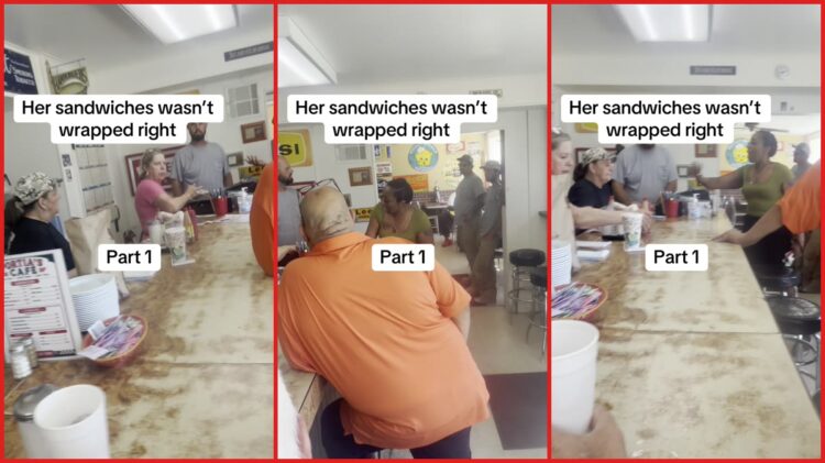 Kansas City customer demanded a refund over a sandwich wrap, video shows 1 Kansas City customer demanded a refund over a sandwich wrap, video shows — stills from the TikTok posted by Heavensflame