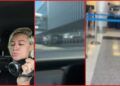Man told his girlfriend he was driving to San Francisco for a five-day work trip. Then a private investigator's video shows him at LAX with another woman — stills from the TikTok posted by YourFavInvestigator