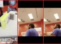 Man alleges Target employees ignored him after he spent over $500, then security chased him outside for his receipt — stills from the TikTok posted by Michael Gene Jacobs