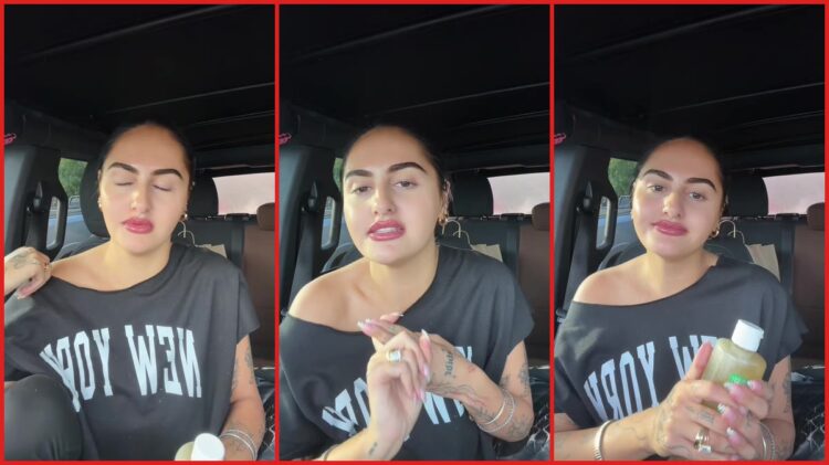 Woman bought an almond-scented soap from Target after hearing praise, then learned about the brand's purported religious themes — stills from the TikTok posted by brittney rumbaugh🐆📸🪞🧺🎧