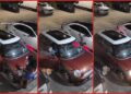 Woman in blue dress littered from a red Mini Cooper in a South Fulton parking lot, so a nearby car pleaded with her to stop 12 Woman in blue dress littered from a red Mini Cooper in a South Fulton parking lot, so a nearby car pleaded with her to stop — stills from the TikTok posted by danny