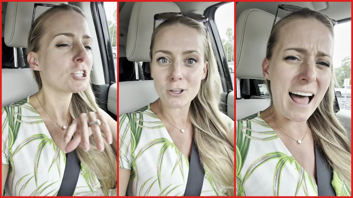 Woman sees car with 'witchcraft' bumper sticker in traffic. Then she vows to wage spiritual warfare on its occupants — stills from the TikTok posted by Trisha Fenimore