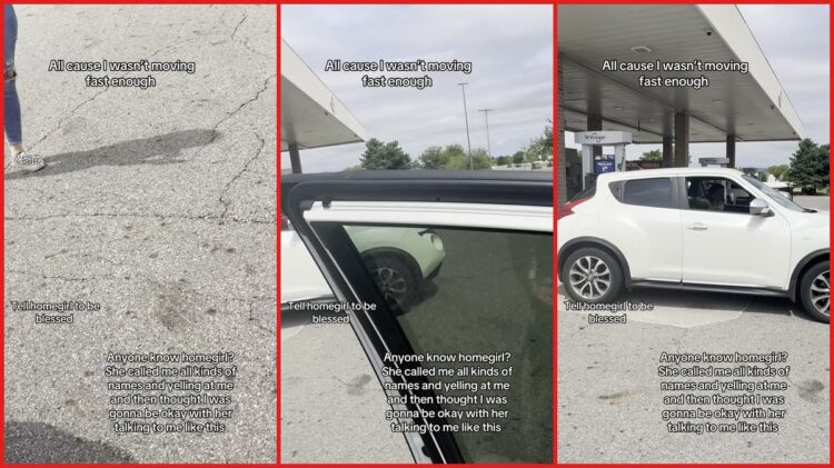 Driver says woman knocked on her window at a Columbus gas station. Then the other woman started yelling over how long she was taking 1 Driver says woman knocked on her window at a Columbus gas station. Then the other woman started yelling over how long she was taking — stills from the TikTok posted by Skate with T ✨ 🛼