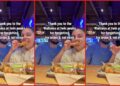 Twin Peaks waitress allegedly forgot one half of a couple's order. Then the man with an empty table stared at the camera — stills from the TikTok posted by The Stork