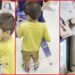 Video shows a Walmart employee scanning toys for a child. Then the creator's caption alleges racial profiling — stills from the TikTok posted by LULI