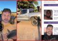 Oklahoma woman flips off man who was tailing her in a truck. Then reporter says he found dating profiles for the man — stills from the TikTok posted by Danesh