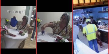 St. Louis woman attended a cosmetic surgery grand opening, then security footage video shows her taking a gift 7 St. Louis woman attended a cosmetic surgery grand opening, then security footage video shows her taking a gift — stills from the TikTok posted by Willis Cosmetic Surgery