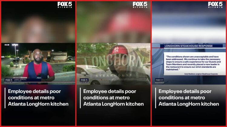 LongHorn Steakhouse employee says he filmed roaches and trash in Atlanta kitchen. Then he says management dismissed his complaints 1 LongHorn Steakhouse employee says he filmed roaches and trash in Atlanta kitchen. Then he says management dismissed his complaints — stills from the TikTok posted by FOX 5 Atlanta