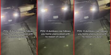 TikTok video shows confrontation between resident and officer. Then he replies 'Because I can' 4 TikTok video shows confrontation between resident and officer. Then he replies 'Because I can' — stills from the TikTok posted by Yarelilove