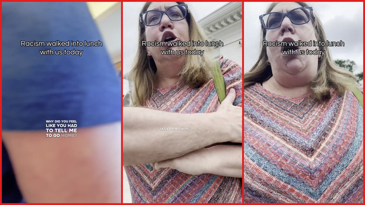 Virginia woman wearing a hijab was allegedly told to 'go home' at a diner. Then the diner reportedly banned the accuser — stills from the TikTok posted by Politicallypali