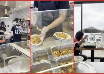 Customer asks Chipotle server for rice from the back, so he walks back to the kitchen to fill both bowls with fresh white rice 1 Customer asks Chipotle server for rice from the back, so he walks back to the kitchen to fill both bowls with fresh white rice — stills from the TikTok posted by Bigmama9kids