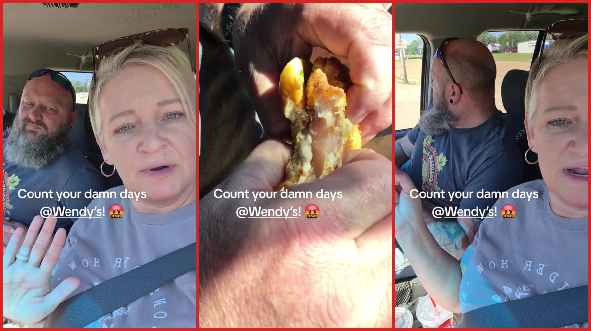 Wendy's customer says her $30 chicken sandwich was raw; she emailed corporate and won't return — stills from the TikTok posted by jensally
