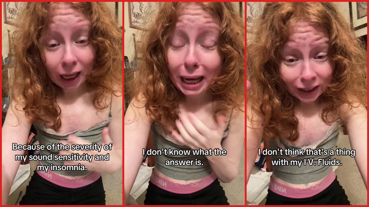 Chronically ill woman says she was left without covered IV fluids after moving to Northern California β stills from the TikTok posted by Terry πΈ