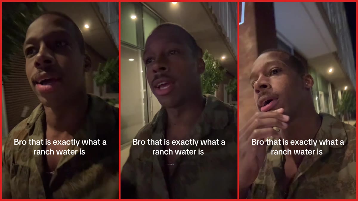 Austin bartender says patrons order tequila soda and lime after he suggests a ranch water — stills from the TikTok posted by Whoathereharry_