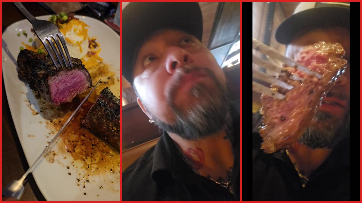Texas diner calls LongHorn's seven-pepper steak 'phenomenal,' says it's 'like butter' β stills from the TikTok posted by The Fruit πͺ° "Fly Guy"